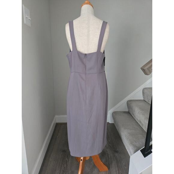 NWT Babaton 90s Slit Dress Pewter Grey Size 8 - Picture 2 of 6